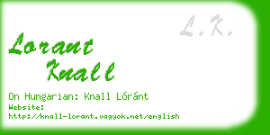lorant knall business card